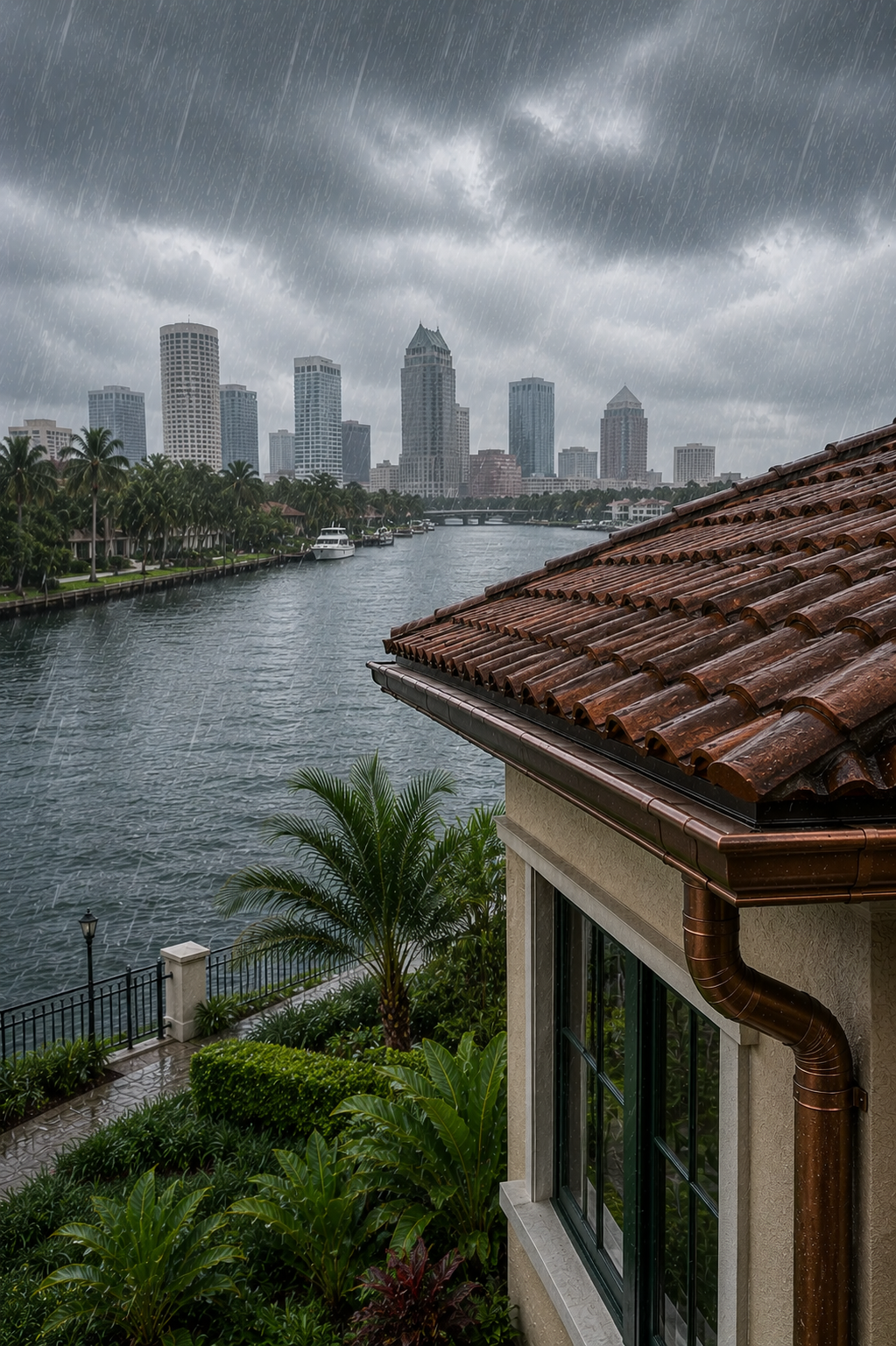 Mauradian Gutters Florida home and gutter background